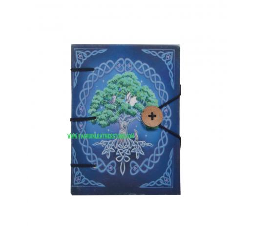 Hardcover Travel Diary with Beautiful Round Tree Of Life Design Hard Paper Didital Print, Small Sized, Handmade Notebook Writing Journal for Unisex | Ruled Premium Paper-120 Pages